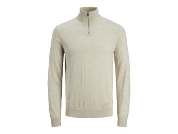 Veiling - Jack &amp; Jones Emil Knit Half Zip Oatmeal - L, Vêtements | Hommes