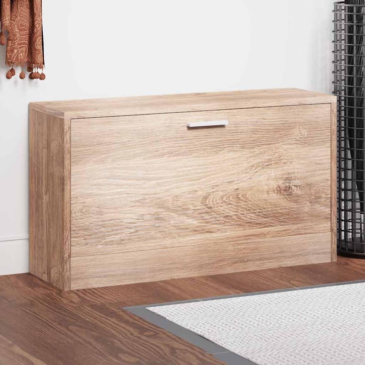 vidaXL Schoenenopbergbank 80x24x45 cm eikenkleurig, Maison & Meubles, Armoires | Armoires à chaussures, Envoi