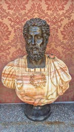 sculptuur, Busto di imperatore Marco Aurelio - 80 cm -