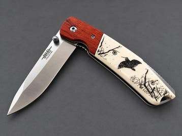 JKR JKR Beccaccia – Coltello pieghevole da caccia – Legno e, Antiek en Kunst