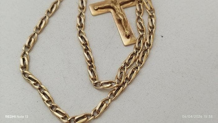 Ketting met hanger - 18 karaat Geel goud, Handtassen en Accessoires, Antieke sieraden