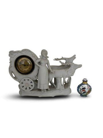 Klok - - Biscuit porselein - 1920-1930 - Porcelain Mantel