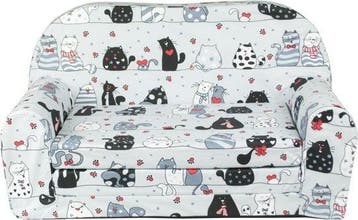 Mini Sofa 85x60cm Grijze Poezen | Retour Deal | Actie, Kinderen en Baby's, Verzenden, Zo goed als nieuw