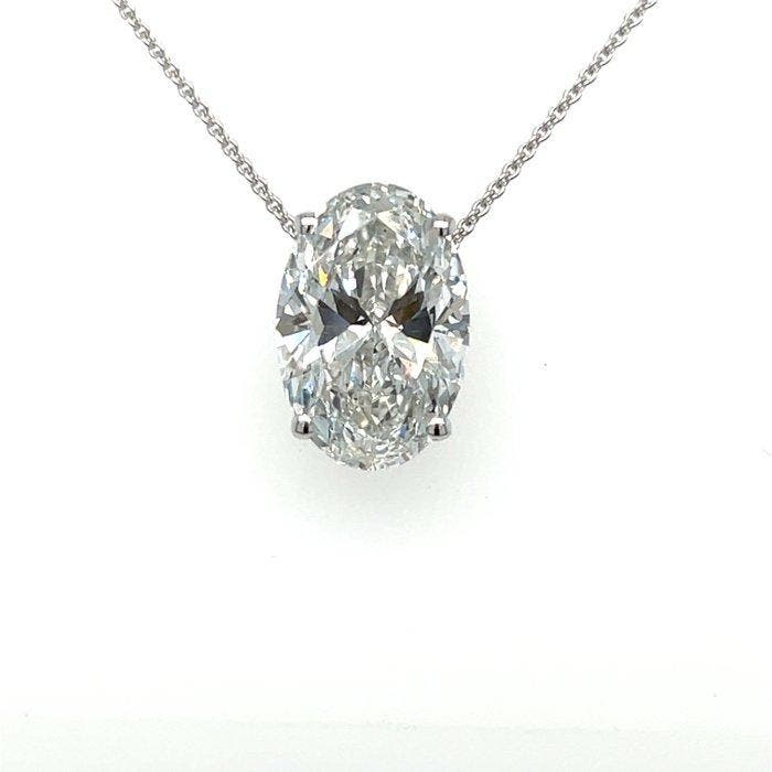 Halsketting - 14 karaat Witgoud - 5.01ct. tw. Diamant, Handtassen en Accessoires, Kettingen
