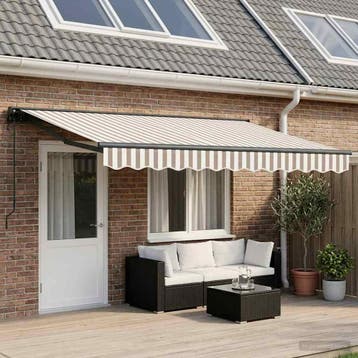 vidaXL Elektrische Zonneluifel 100% Polyester, Verzenden, Nieuw