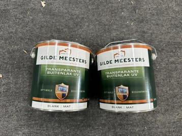 Veiling - 2x 2,5L Gilde Meesters transparante buitenlak UV b, Doe-het-zelf en Bouw, Verf, Beits en Lak, Nieuw
