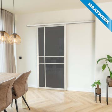 Stalen Schuifdeur met koofsysteem 6 Vlaks Wit Maatwerk Rook, Doe-het-zelf en Bouw, Raamkozijnen en Schuifdeuren, Nieuw, Metaal