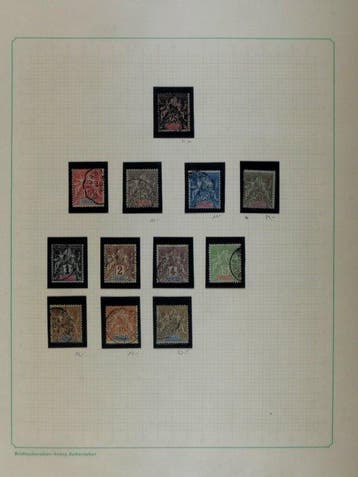Dahomey - Verzameling op zelfontworpen albumpaginas, Postzegels en Munten, Gestempeld