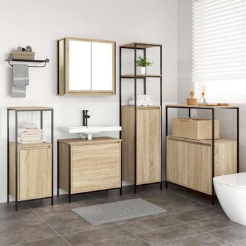 vidaXL Badkamermeubel Set 5 st Beige 36 x 35 x 165 cm, Verzenden, Nieuw