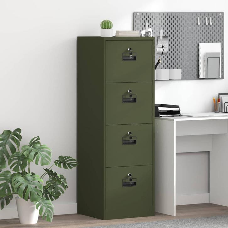 vidaXL Bestandkast Olijf Groen 45,5 x 42 x 139 cm, Huis en Inrichting, Kasten | Overige, Nieuw, Verzenden