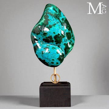 Malachiet met Chrysocolla - Natuurlijke beeldhouwwerk op