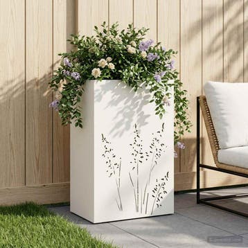 vidaXL Plantenbak Wit 50 x 30 x 75 cm Koudgewalst staal, Verzenden