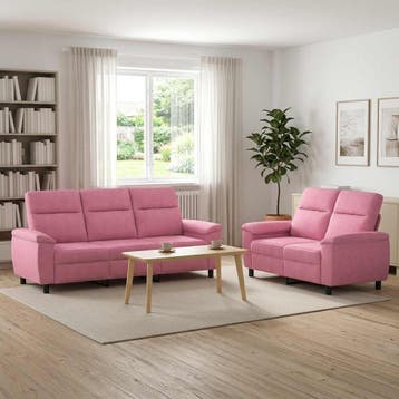vidaXL bank / zetelstel 2 pcs Roze Stof, Huis en Inrichting, Verzenden, Nieuw