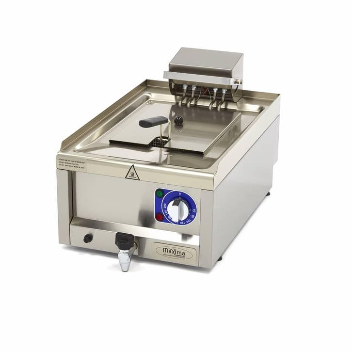 Frituurpan - 10 L - 1 Mand - met Tapkraan - 400V, Articles professionnels, Horeca | Équipement de cuisine, Envoi
