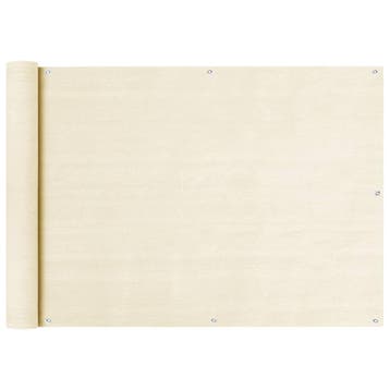 vidaXL Balkonscherm 75x300 cm HDPE crèmekleurig, Verzenden, Nieuw
