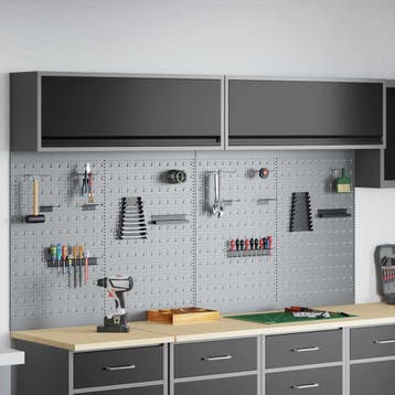 vidaXL Gereedschapskast Set met plank 6 st Zwart, Verzenden, Nieuw