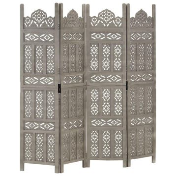 vidaXL Kamerscherm 4 panelen handgesneden 160x165 cm, Verzenden, Nieuw