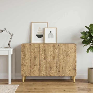 vidaXL Dressoir Artisanaal eiken 89 x 34,5 x 60 cm Bewerkt, Verzenden