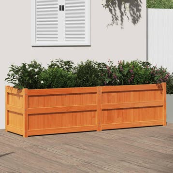 vidaXL Plantenbak 180x50x50 cm massief grenenhout wasbruin, Verzenden, Nieuw