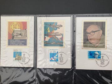 België - Partij MK met zijde in DAVO album 220 stuks, Gestempeld