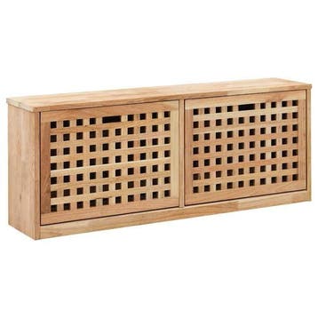 Banc chaussures noyer 94cm - Rangement elegant - Retour c..., Verzenden