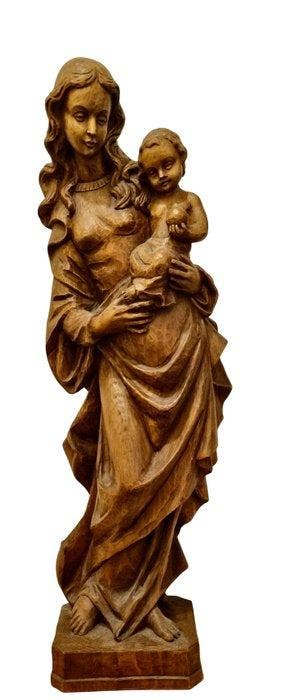sculptuur, Madonna mit Kind - XL - 80 cm - Hout