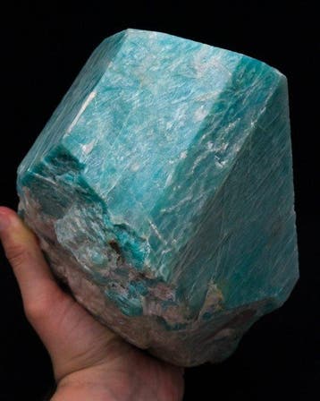 (Museumformaat) hemelsblauwe amazoniet monokristal - Hoogte: