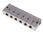 Verdeelstaaf met kogelkranen 2xG3/8 - 6xG1/4 Aluminium, Verzenden, Nieuw