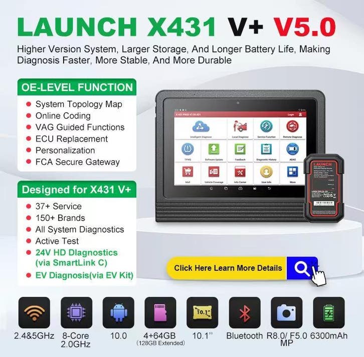 Launch X-431 V+ 5.0 universeel diagnose elektrische autos, Autos : Divers, Outils de voiture, Envoi