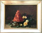 Hubert Bellis -(1864-1933) - Aardbeien en Gele Rozen, Antiek en Kunst