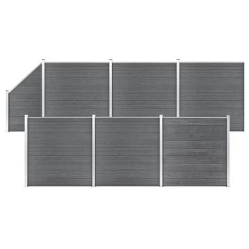 vidaXL Schuttingset 6 vierkant en 1 schuin 1138x186 cm HKC, Verzenden
