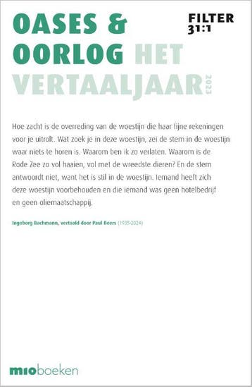Oase & oorlog / Filter – Tijdschrift over vertalen / 31:1, Boeken, Verzenden, Zo goed als nieuw