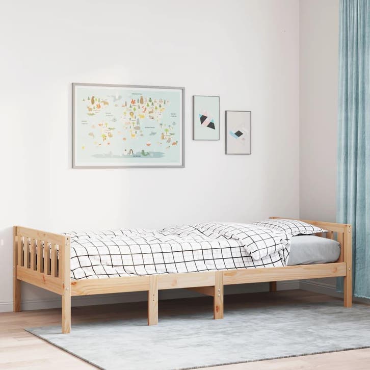 vidaXL Kinderbed zonder matras massief grenenhout 75x190 cm, Maison & Meubles, Chambre à coucher | Lits, Envoi