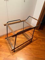 Bijzettafel - Hout, Glas, Metaal