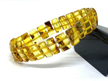 Stralend Baltisch Amber Armband - Rechthoekige stukken met