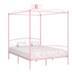 vidaXL Hemelbedframe metaal roze 160x200 cm, Huis en Inrichting, Verzenden, Nieuw