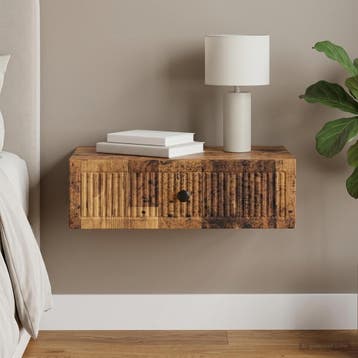 vidaXL Wandgemonteerde Zijtafel Oud hout 59 x 34,5 x 17 cm, Verzenden, Nieuw