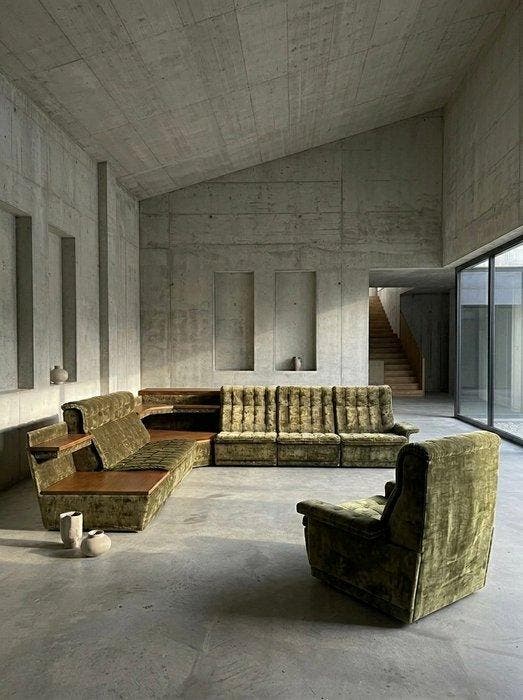 Laauser - Ensemble de sièges (7) - Samt Stoff, Bois - Canapé, Antiquités & Art, Antiquités | Meubles | Chaises & Canapés