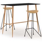 vidaXL 3-delige Barset zwart, Verzenden, Nieuw