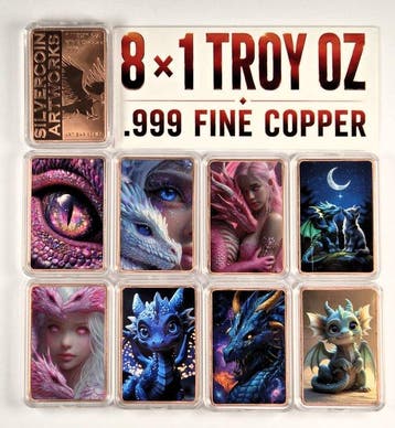 Wereld. 8 x 1 Troy Oz (Zonder minimumprijs)