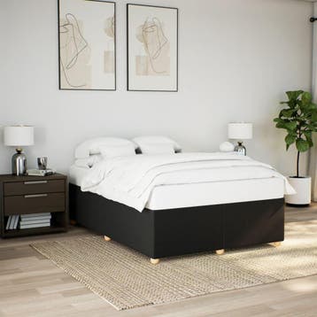 vidaXL Bedframe zonder matras stof zwart 140x190 cm, Verzenden