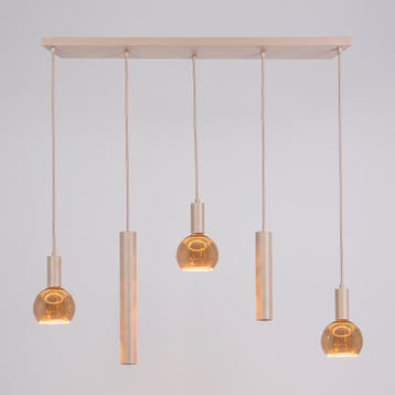 Moderne Hanglampen Nura 5-lichts Hanglamp Zand, Verzenden, Nieuw