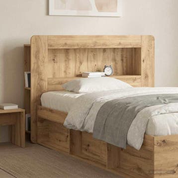 vidaXL Hoofdeinde Kast Artisanaal eiken 100 cm Geconstrueerd, Verzenden