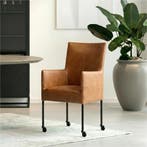 Set van 10 Leren eetkamerstoelen Spark - Vintage Cognac, Huis en Inrichting, Stoelen, Ophalen of Verzenden, Nieuw, Leer