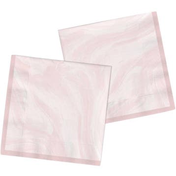 Roze Servetten Marmer 33cm 20st, Verzenden, Nieuw