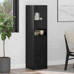 vidaXL Highboard Zwart Eiken 35 x 37 x 142 cm Bewerkt hout, Verzenden, Nieuw
