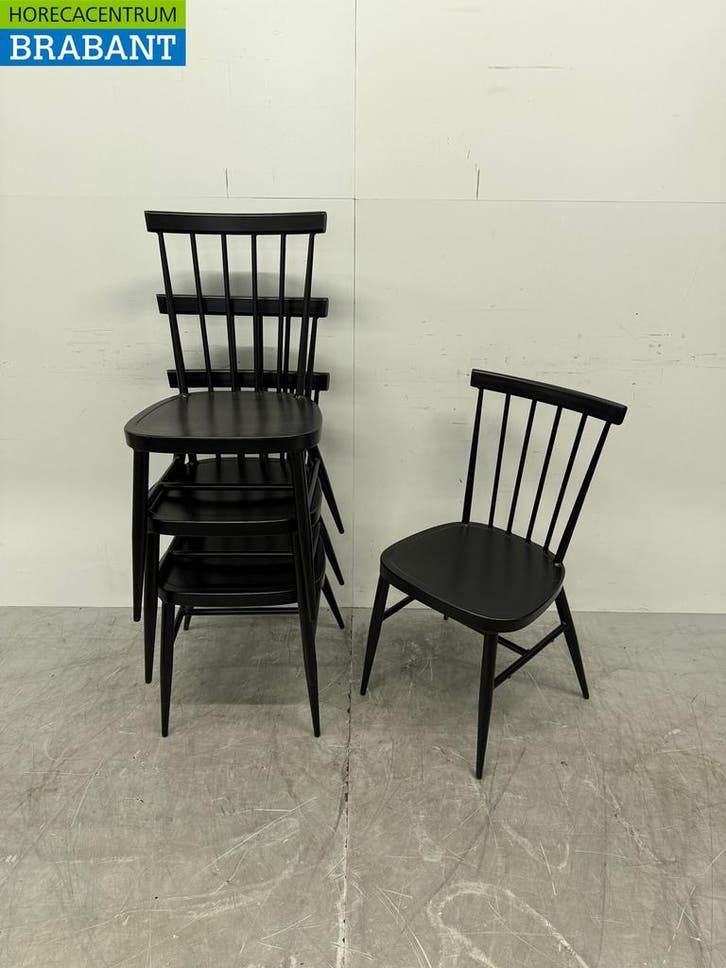 Bolero Windsor Zwart Aluminium Stoelen (4 stuks) stapelbaar, Zakelijke goederen, Horeca | Meubilair en Inrichting, Ophalen of Verzenden