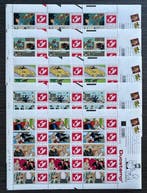 Belgique 2001 - Duostamps Tintin, en 5 feuilles complètes,