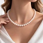 Halsketting - 18 karaat Geel goud Parel, Handtassen en Accessoires, Kettingen, Nieuw