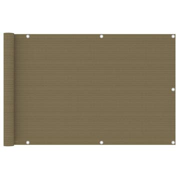 vidaXL Balkonscherm 90x600 cm HDPE taupe, Verzenden, Nieuw